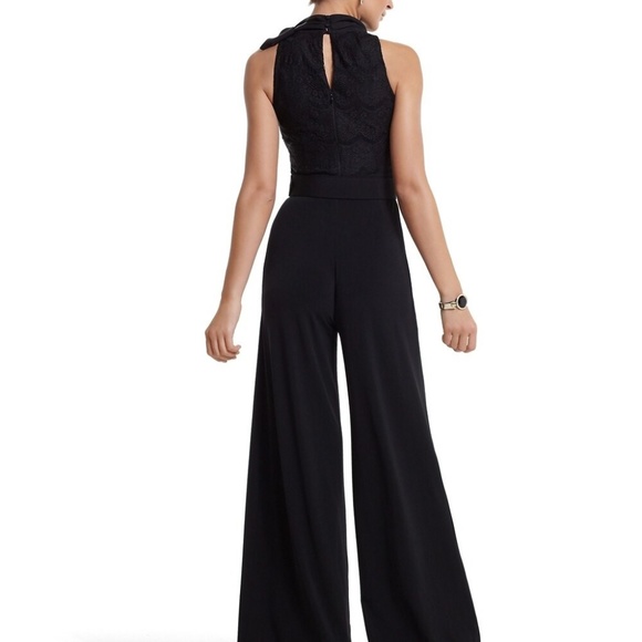 HOLIDAY READY LACE BODICE JERSEY JUMPSUIT by WHBM - Picture 2 of 6